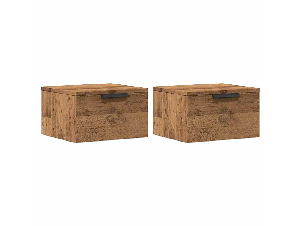Tables de chevet murales 2 pcs chêne artisanal 34x30x20 cm