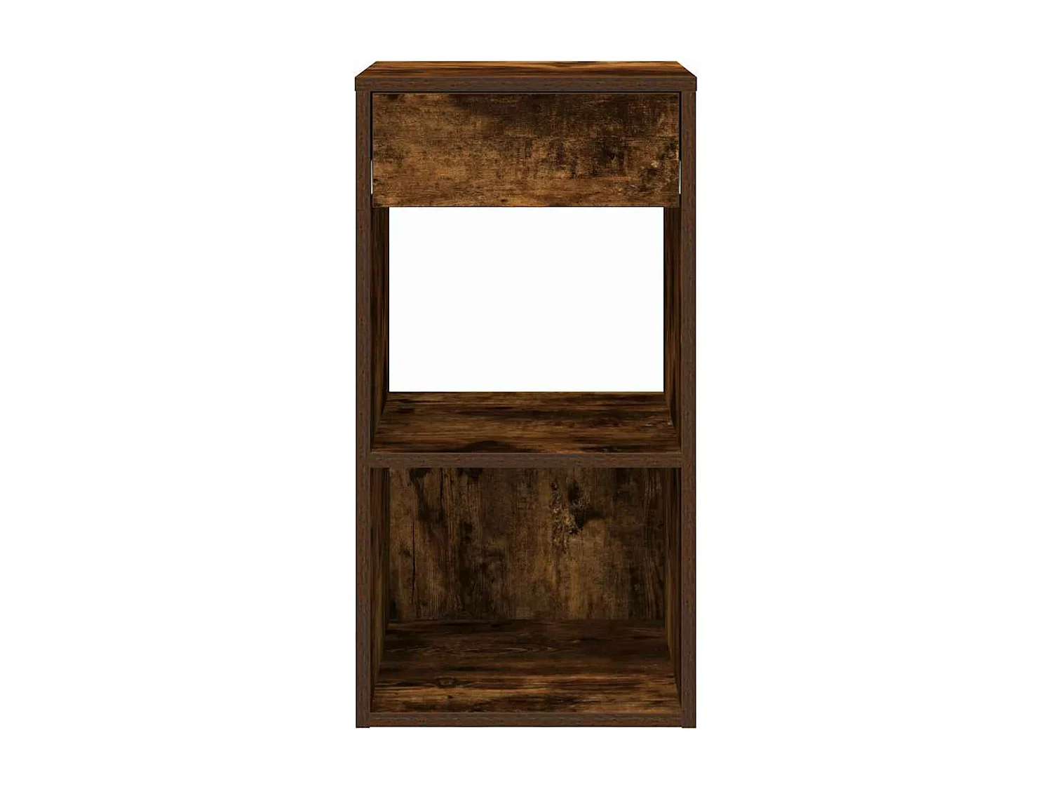 Table de chevet avec tiroir chêne fumé 35x34x66,5 cm