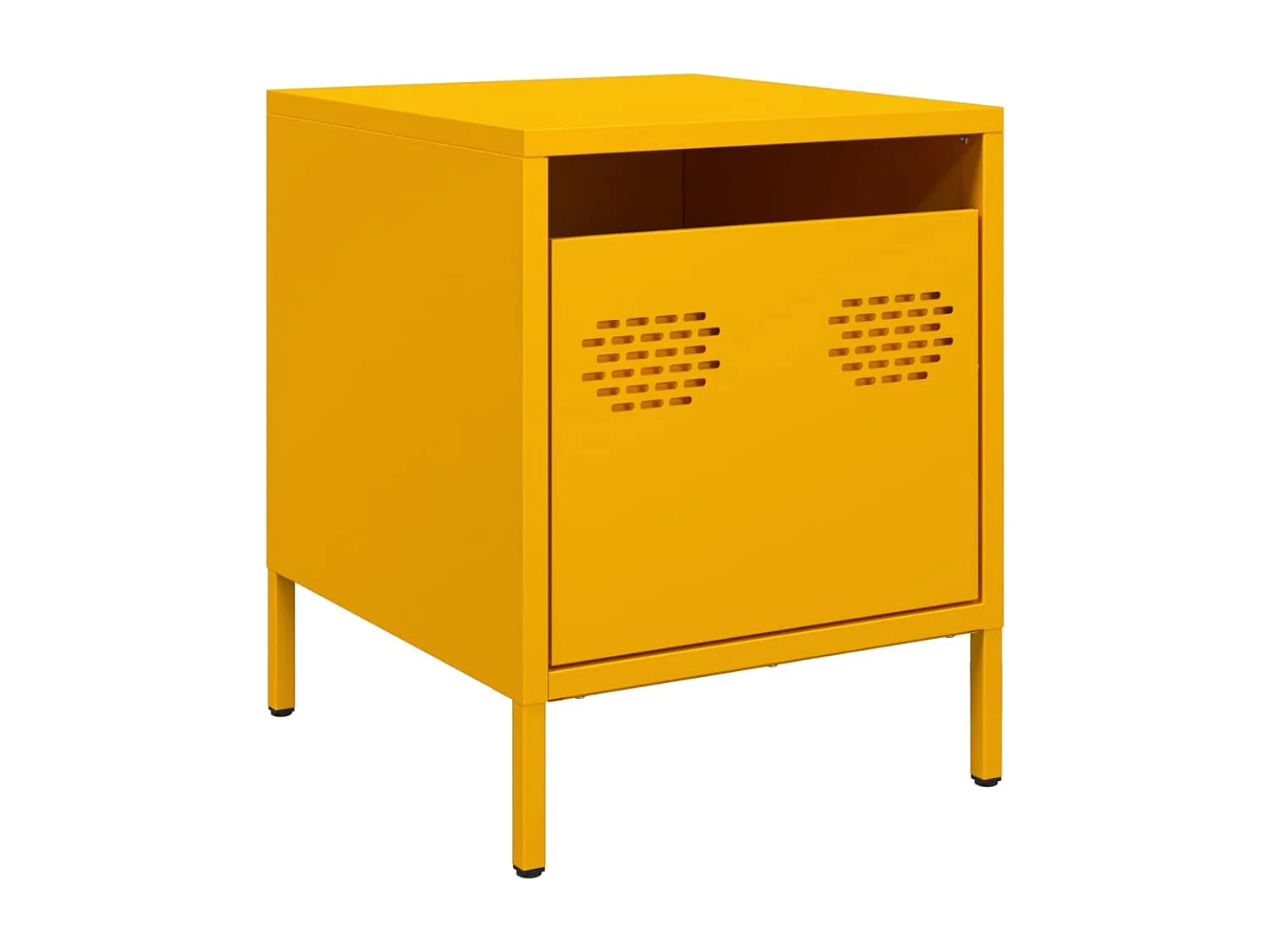 Nachtkastjes 2 st 35x39x43,5 cm staal mosterdgeel