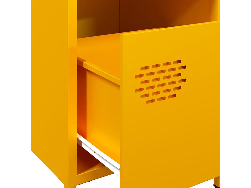 Nachtkastjes 2 st 35x39x43,5 cm staal mosterdgeel