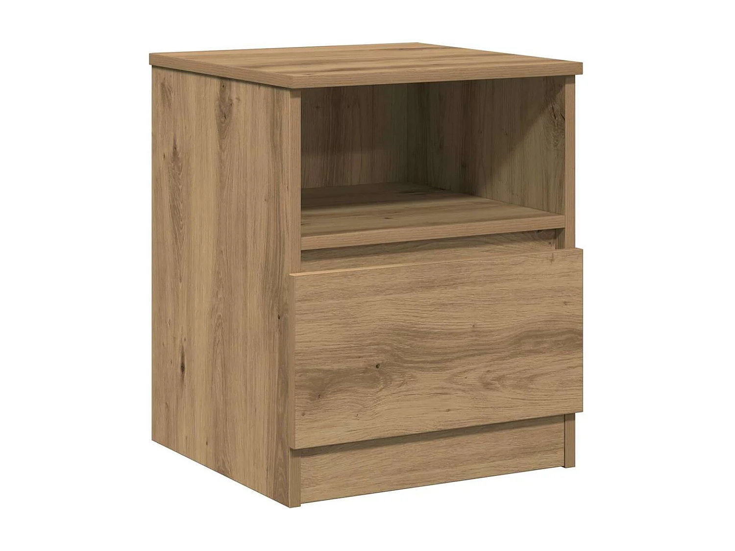 Table de chevet chêne artisanal 40x40x50 cm bois d’ingénierie