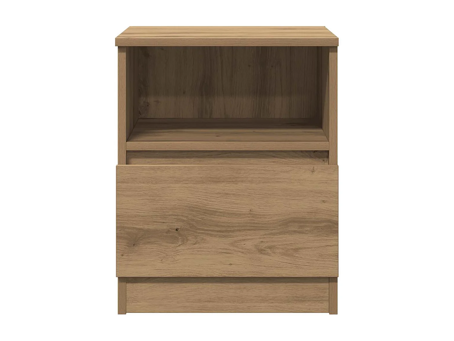 Table de chevet chêne artisanal 40x40x50 cm bois d’ingénierie