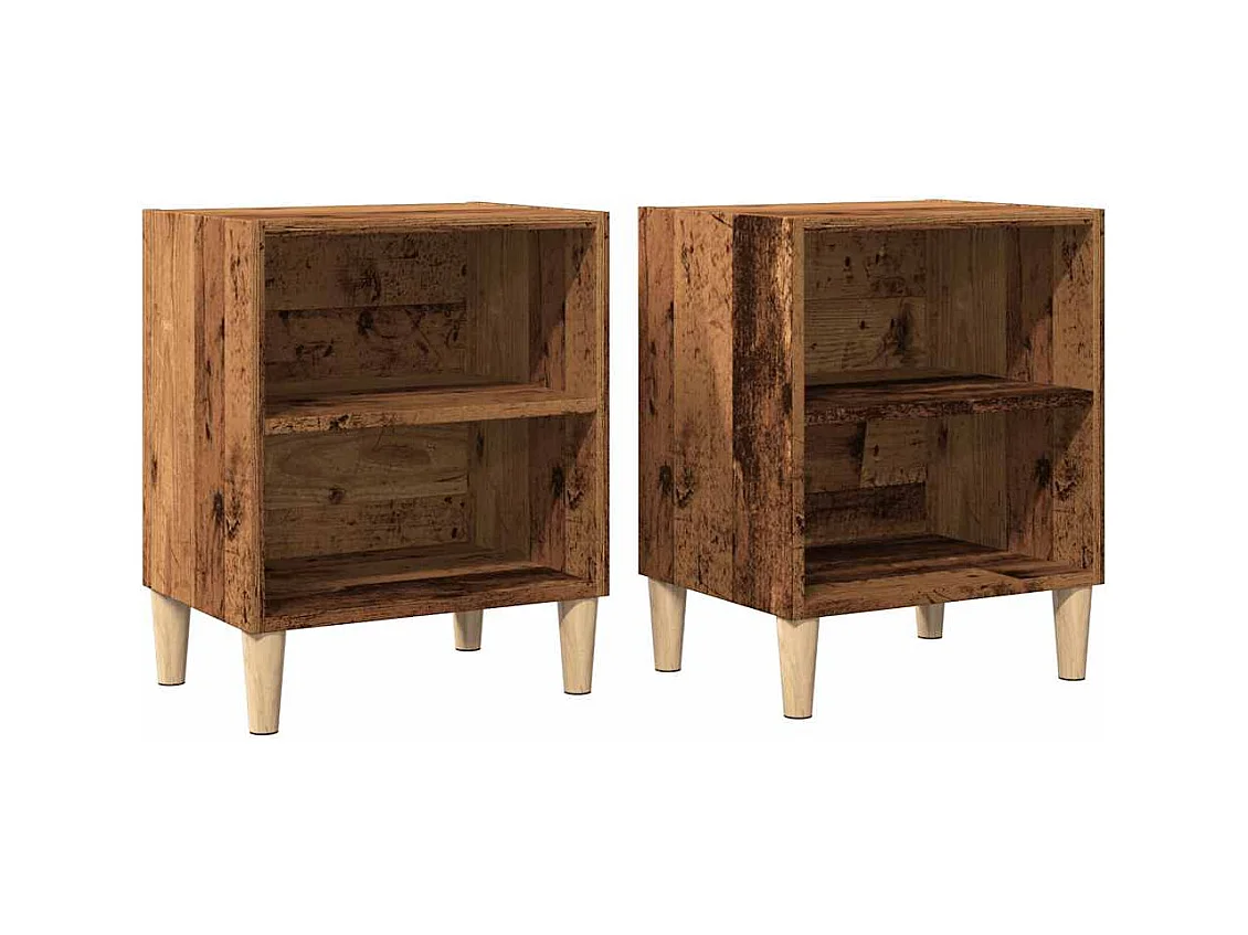 Nachtkastjes 2 st 40x30x50 cm bewerkt hout oud houtkleurig