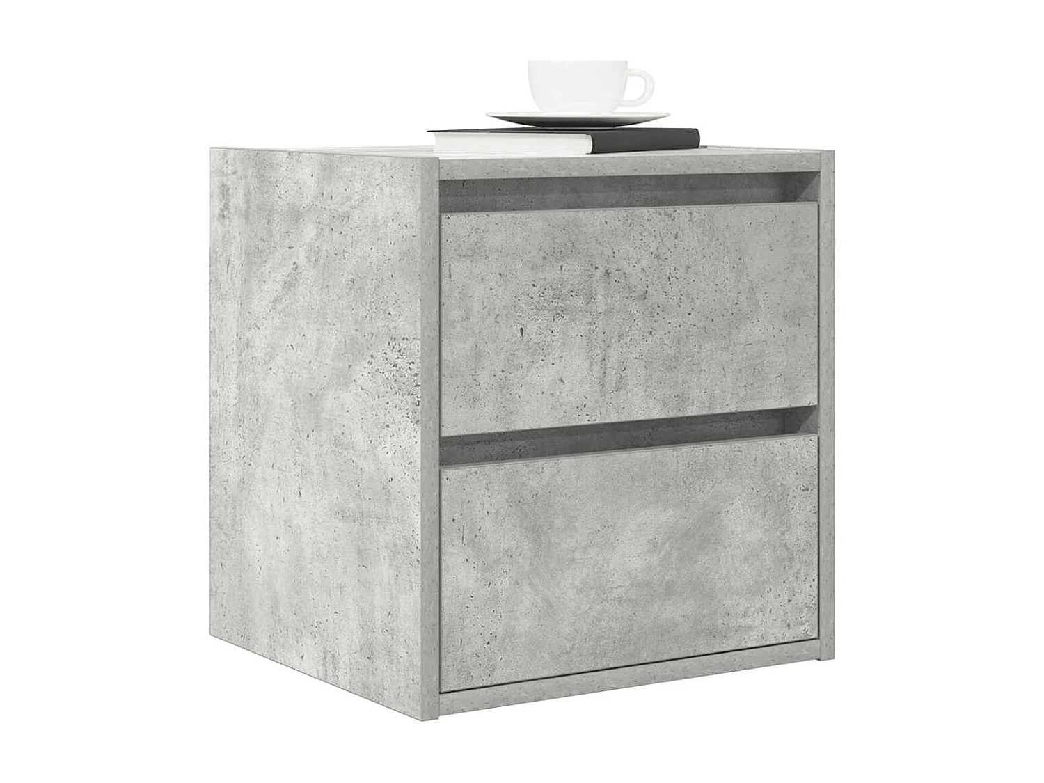 Tables de chevet murales 2 pcs gris béton 38x34x40 cm