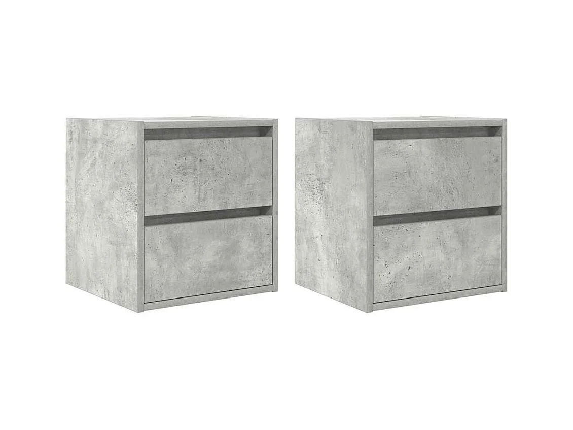 Nachtkastjes 2 st wandgemonteerd 38x34x40 cm betongrijs