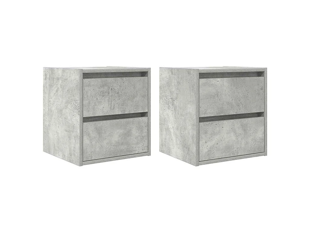 Nachtkastjes 2 st wandgemonteerd 38x34x40 cm betongrijs