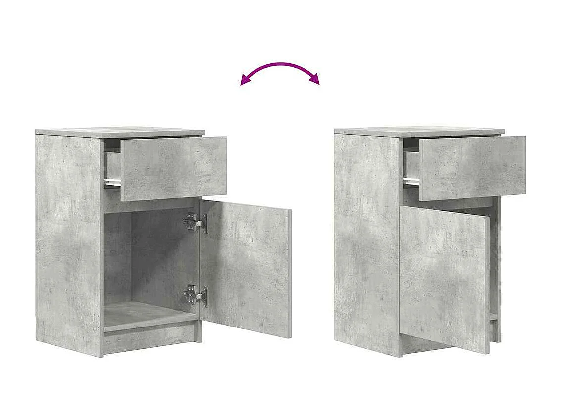 Nachttisch Betongrau 39x35x65 cm Holzwerkstoff