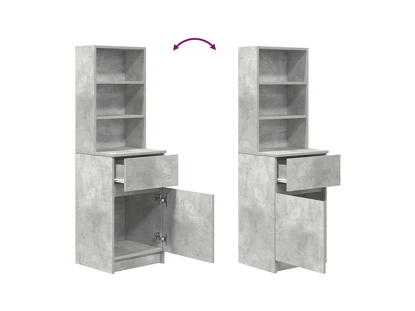 Nachttisch Betongrau 39x35x125 cm Holzwerkstoff