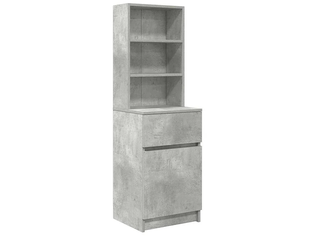 Nachtkastje 39x35x125 cm bewerkt hout betongrijs