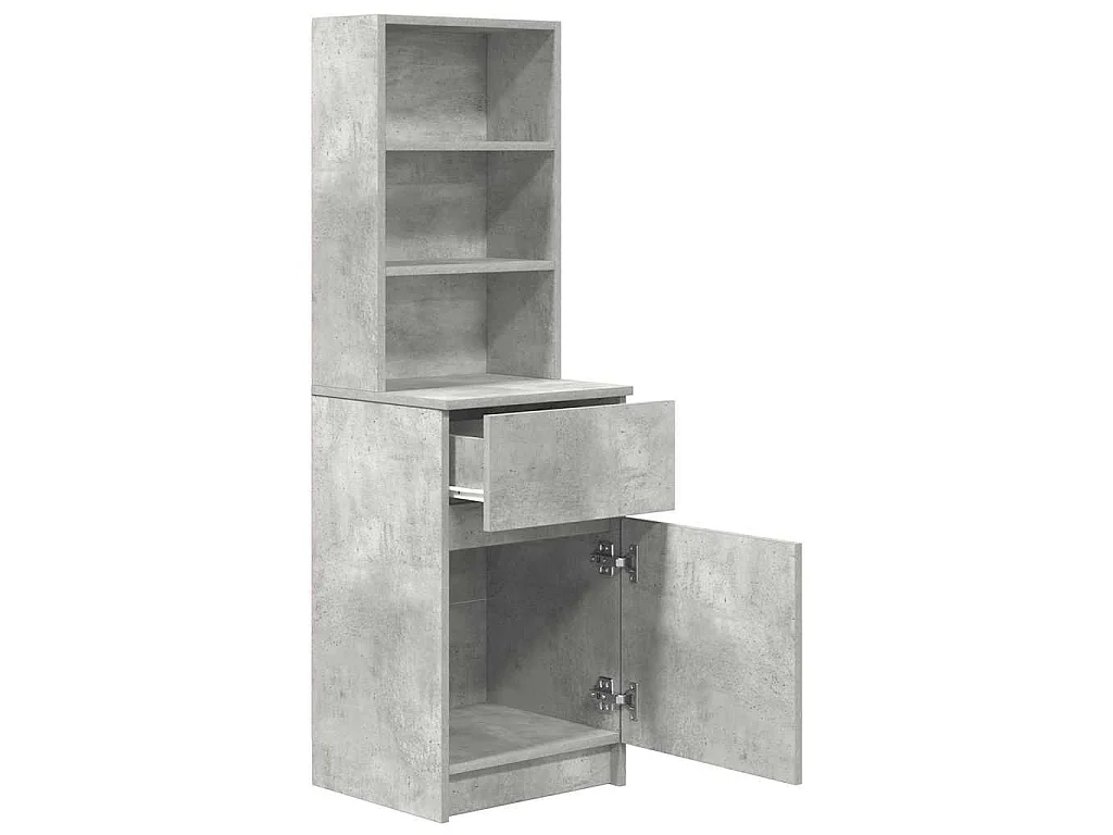 Nachtkastje 39x35x125 cm bewerkt hout betongrijs
