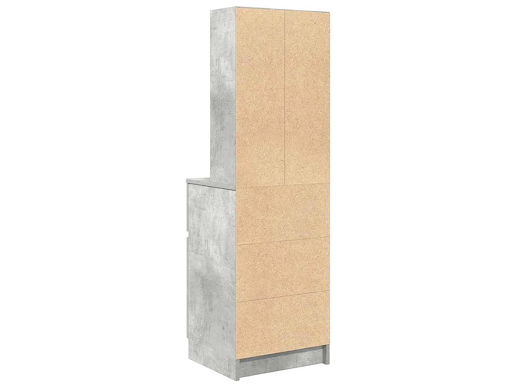 Nachtkastje 39x35x125 cm bewerkt hout betongrijs
