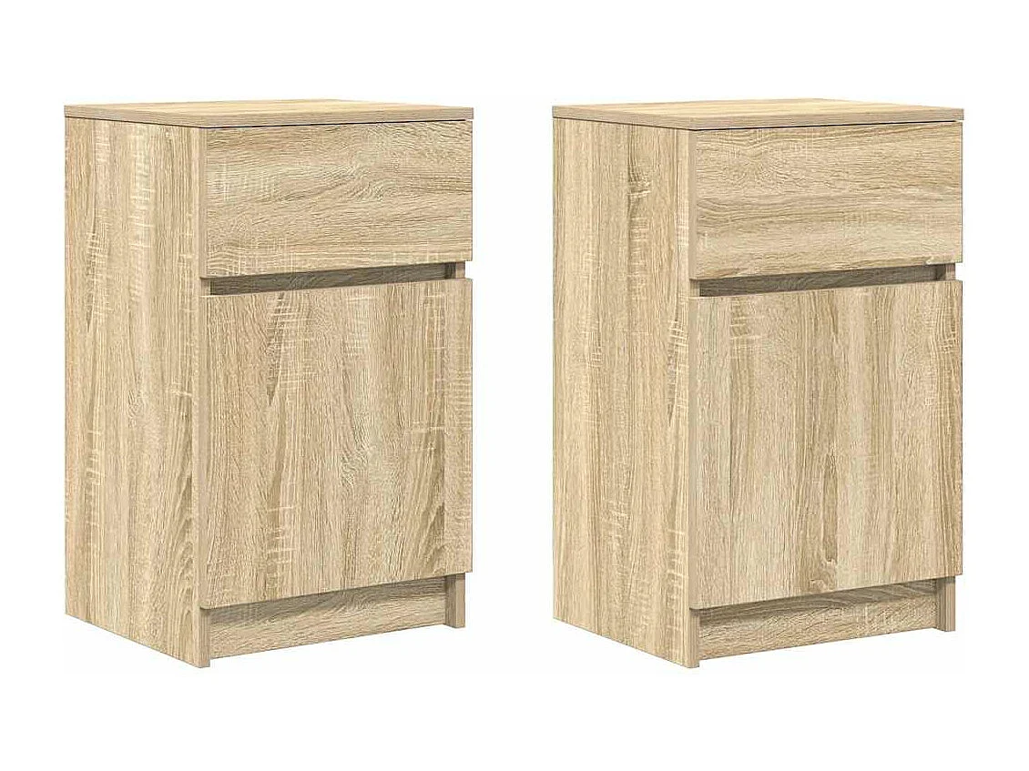Tables de chevet 2 pcs chêne sonoma 39x35x65 cm bois ingénierie