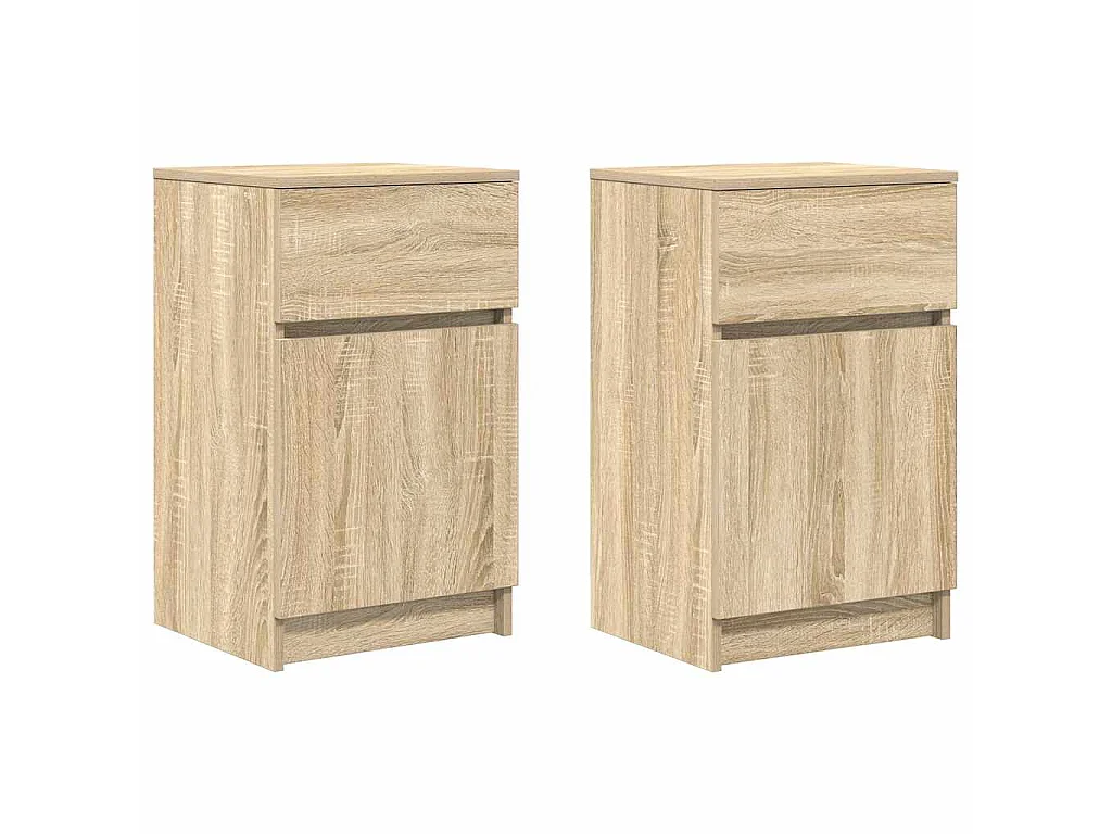 Tables de chevet 2 pcs chêne sonoma 39x35x65 cm bois ingénierie