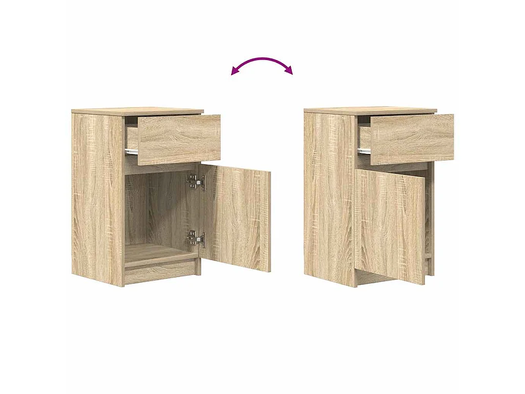 Tables de chevet 2 pcs chêne sonoma 39x35x65 cm bois ingénierie
