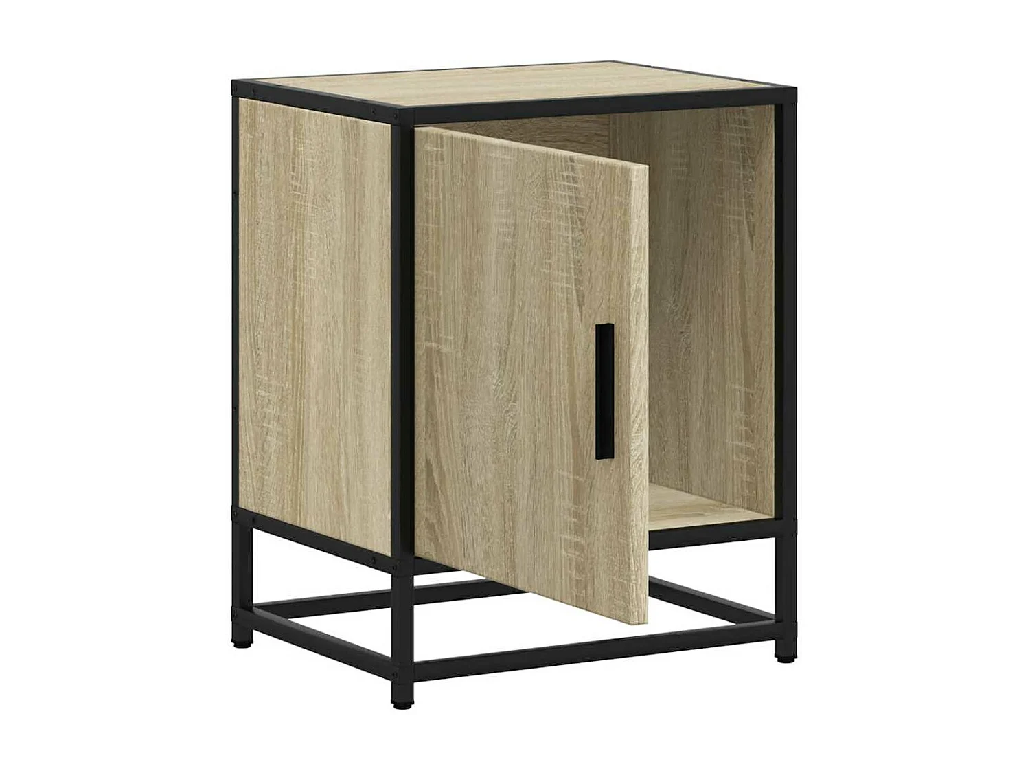 Table de chevet chêne sonoma 40x31x50cm bois d'ingénierie métal