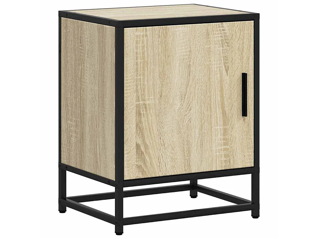 Comodino Rovere Sonoma 40x31x50 cm Legno Multistrato e Metallo