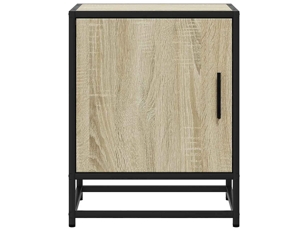 Comodino Rovere Sonoma 40x31x50 cm Legno Multistrato e Metallo