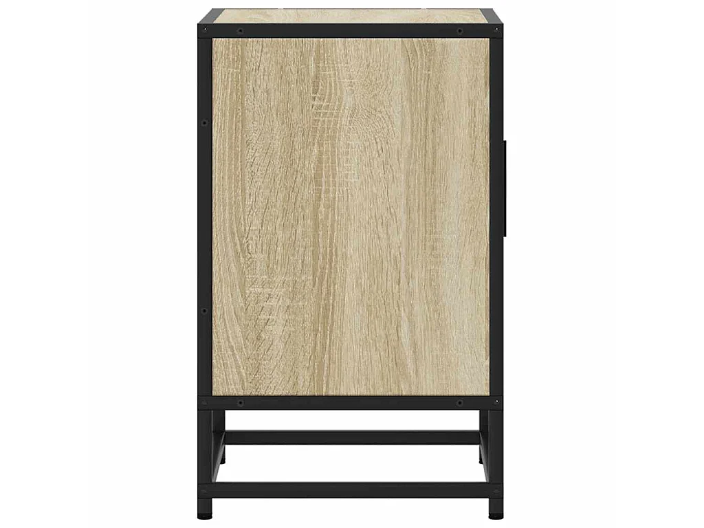 Comodino Rovere Sonoma 40x31x50 cm Legno Multistrato e Metallo