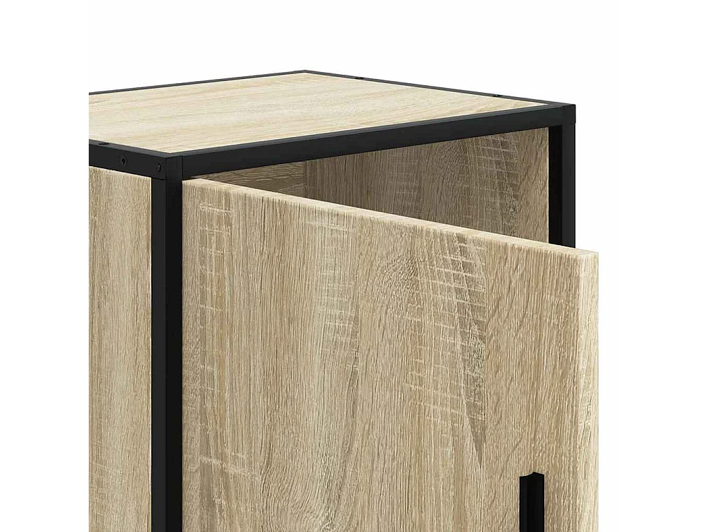Comodino Rovere Sonoma 40x31x50 cm Legno Multistrato e Metallo