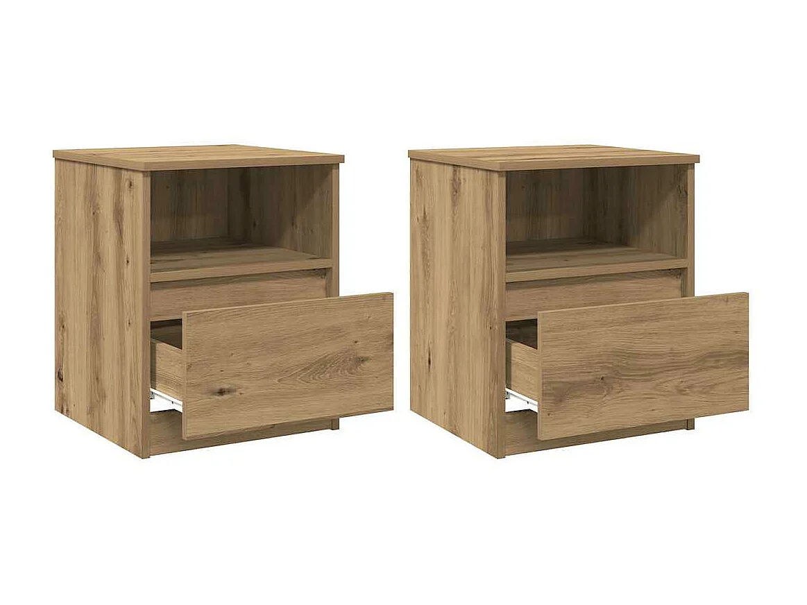 Tables chevet 2 pcs chêne artisanal 40x40x50 cm bois ingénierie