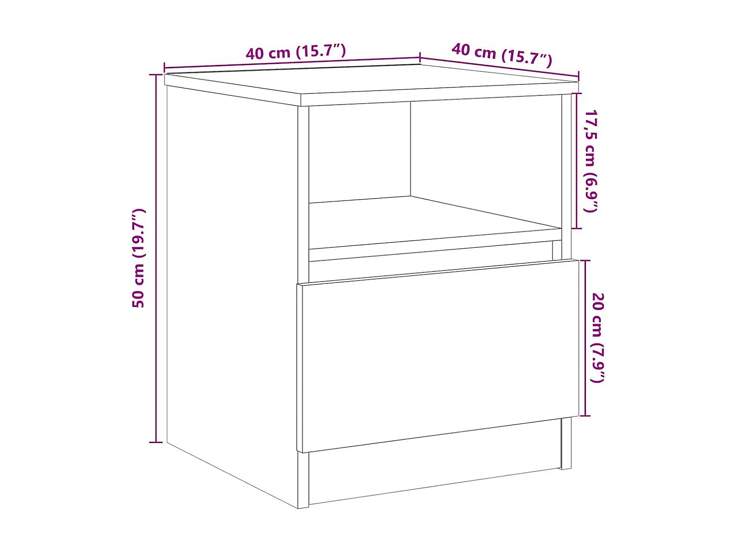 Tables chevet 2 pcs chêne artisanal 40x40x50 cm bois ingénierie