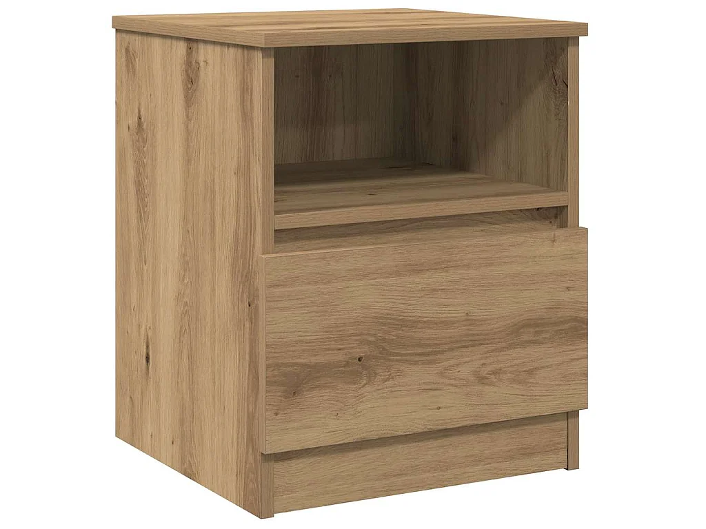 Nachtkastjes 2 st 40x40x50 cm bewerkt hout artisanaal eiken