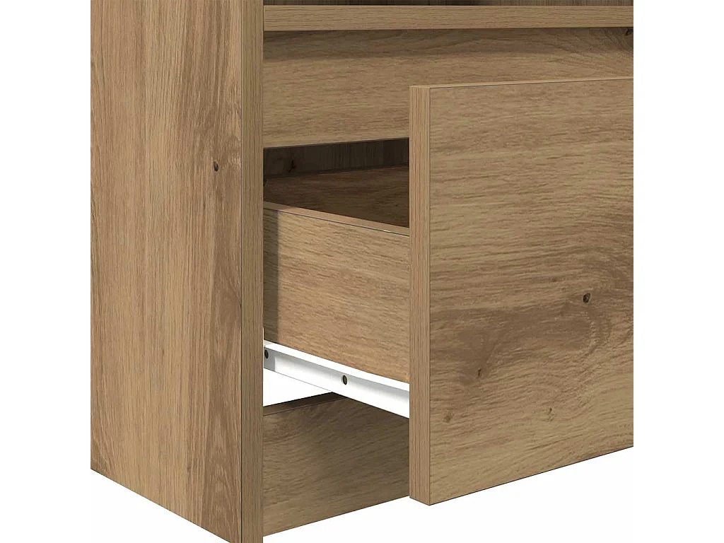Nachtkastjes 2 st 40x40x50 cm bewerkt hout artisanaal eiken