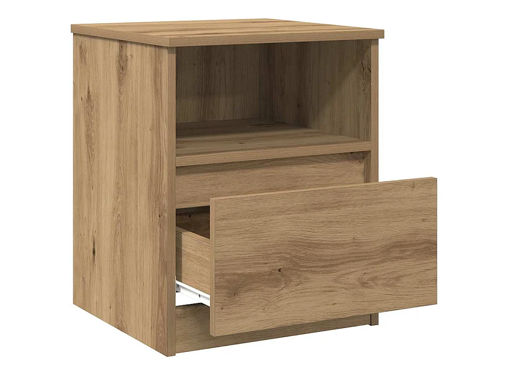 Nachtkastjes 2 st 40x40x50 cm bewerkt hout artisanaal eiken