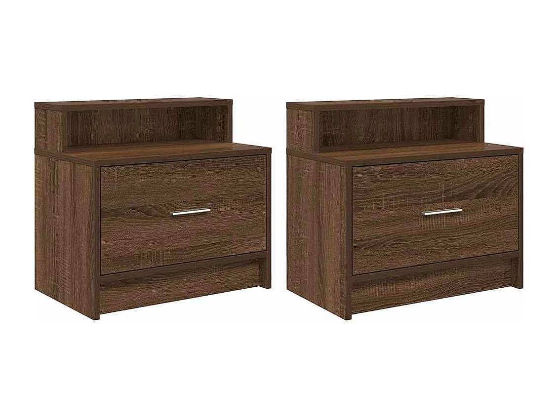 Tables de chevet avec tiroir 2 pcs chêne marron 51x31x47 cm