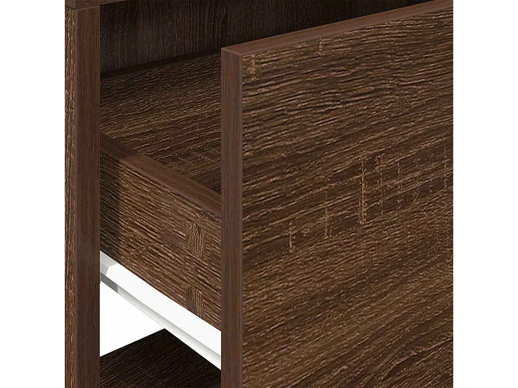 Nachttische mit Schublade 2 Stk. Braun Eichen-Optik 51x31x47 cm