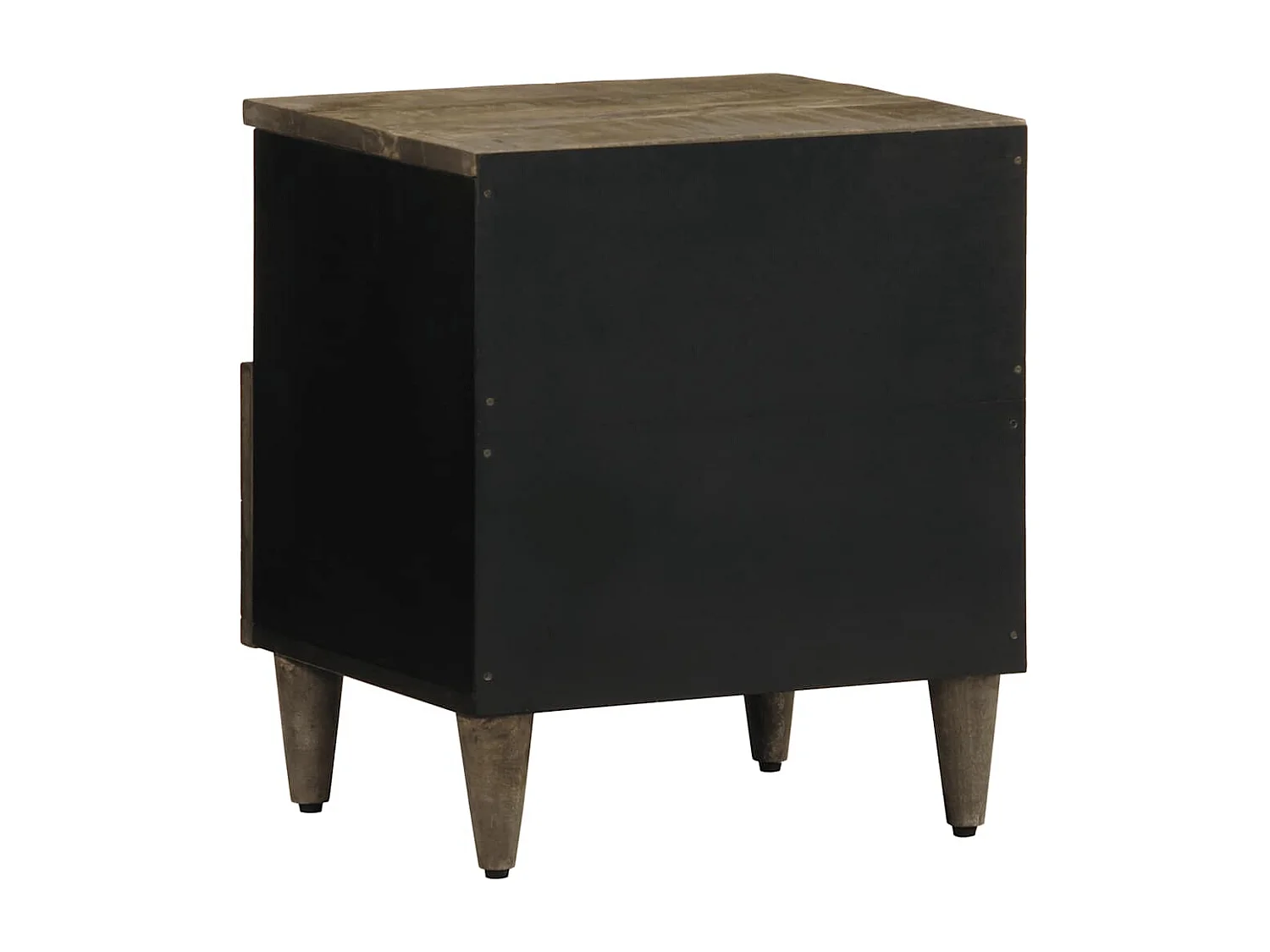 Table de chevet gris clair 40x33x46 cm bois de manguier solide