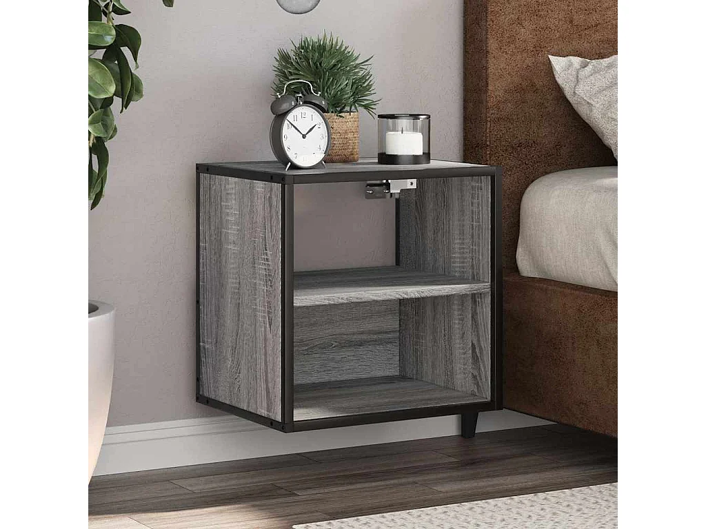 Table de chevet murale sonoma gris 40x31x39,5 cm