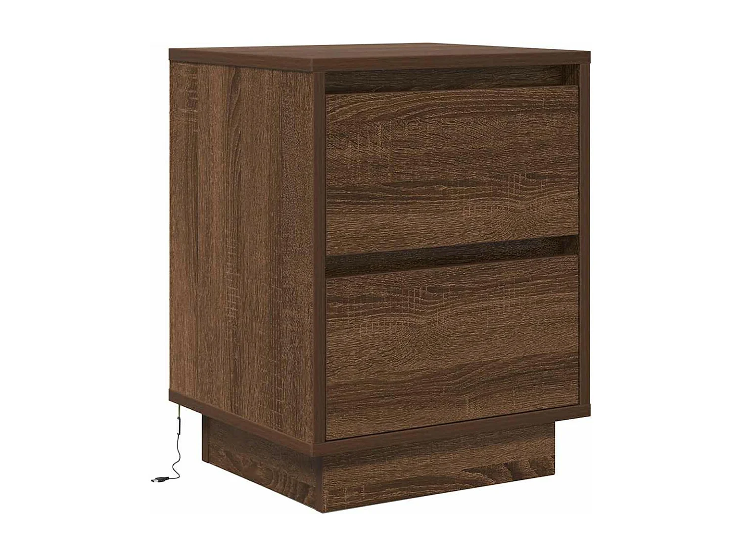 Tables de chevet avec lumières LED 2pcs chêne marron 38x34x50cm