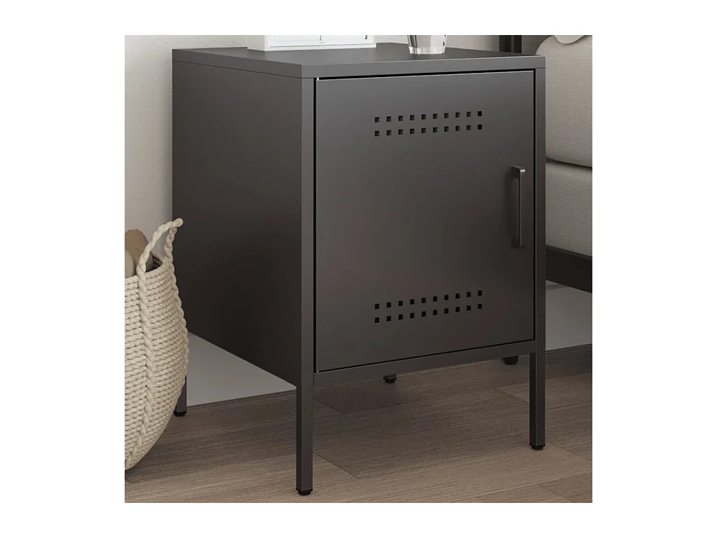 Table de chevet noir 36x39x50,5 cm acier