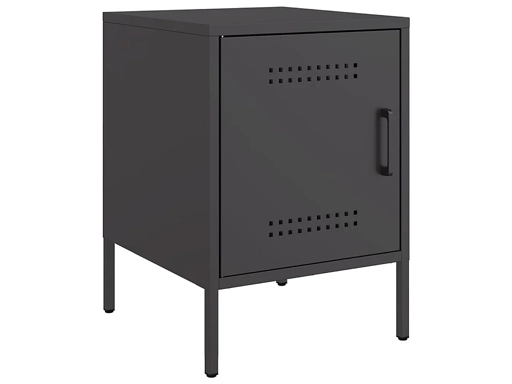 Table de chevet noir 36x39x50,5 cm acier