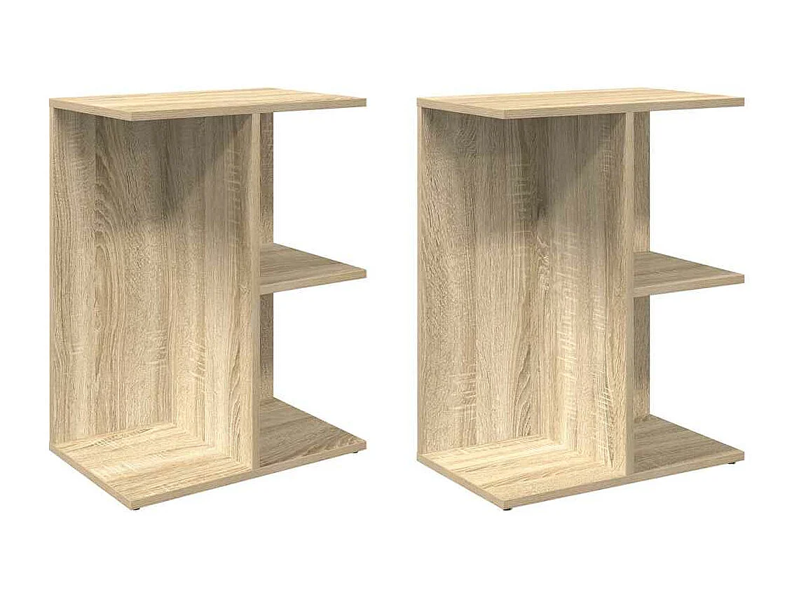 Nachtkastjes 2 st 46,5x29x61 cm bewerkt hout sonoma eikenkleur