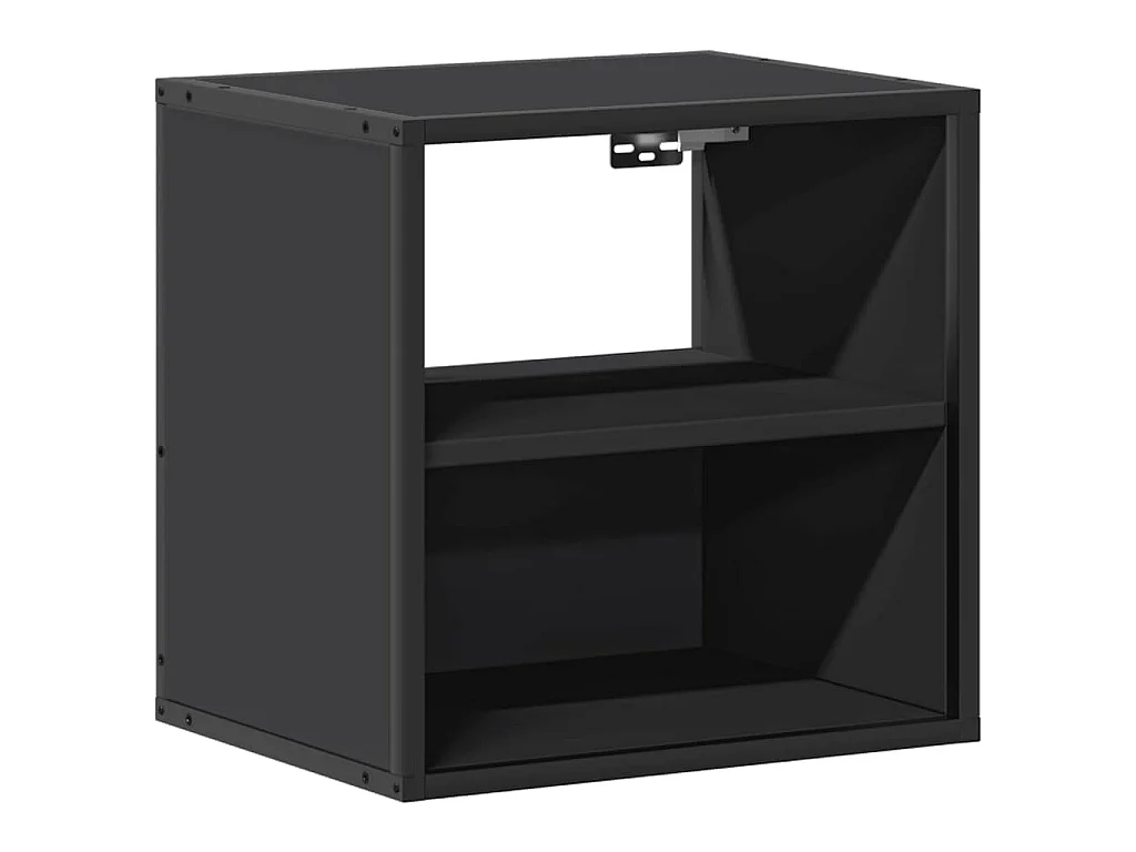 Comodini a Muro 2 pz Nero 40x31x39,5 cm