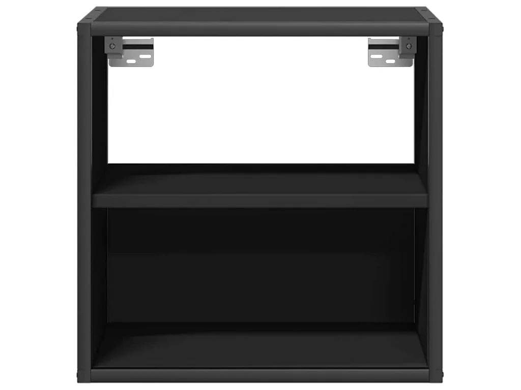 Comodini a Muro 2 pz Nero 40x31x39,5 cm