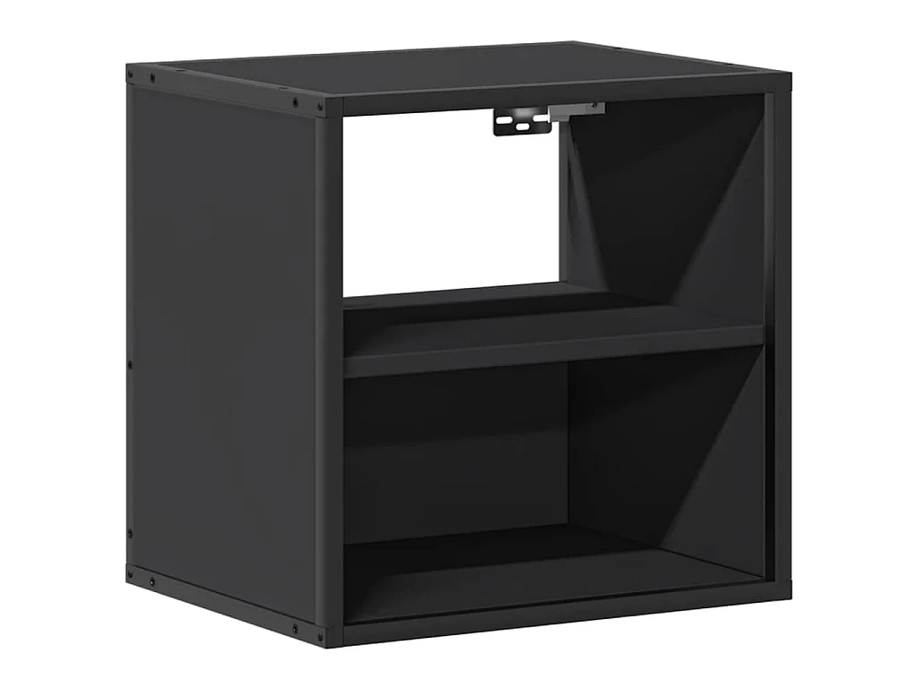 Comodini a Muro 2 pz Nero 40x31x39,5 cm