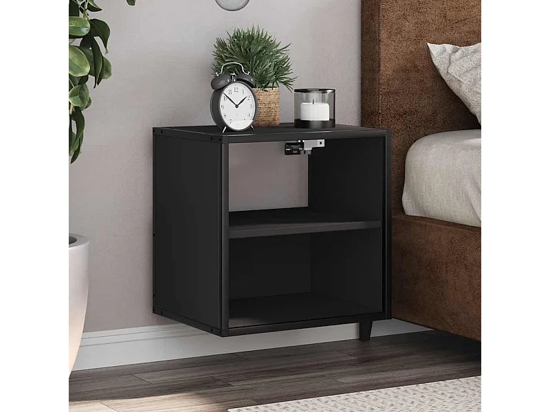 Nachtkastjes wandgemonteerd 2 st 40x31x39,5 cm zwart