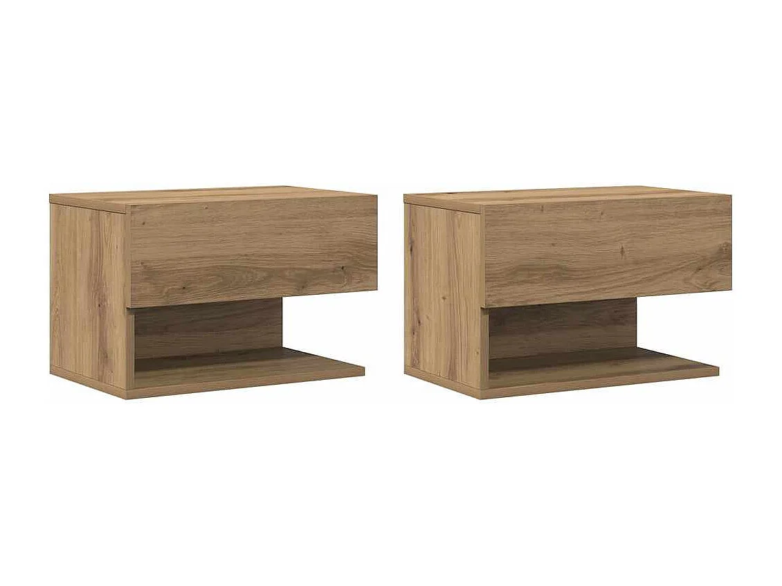 Tables de chevet murales 2 pcs chêne artisanal