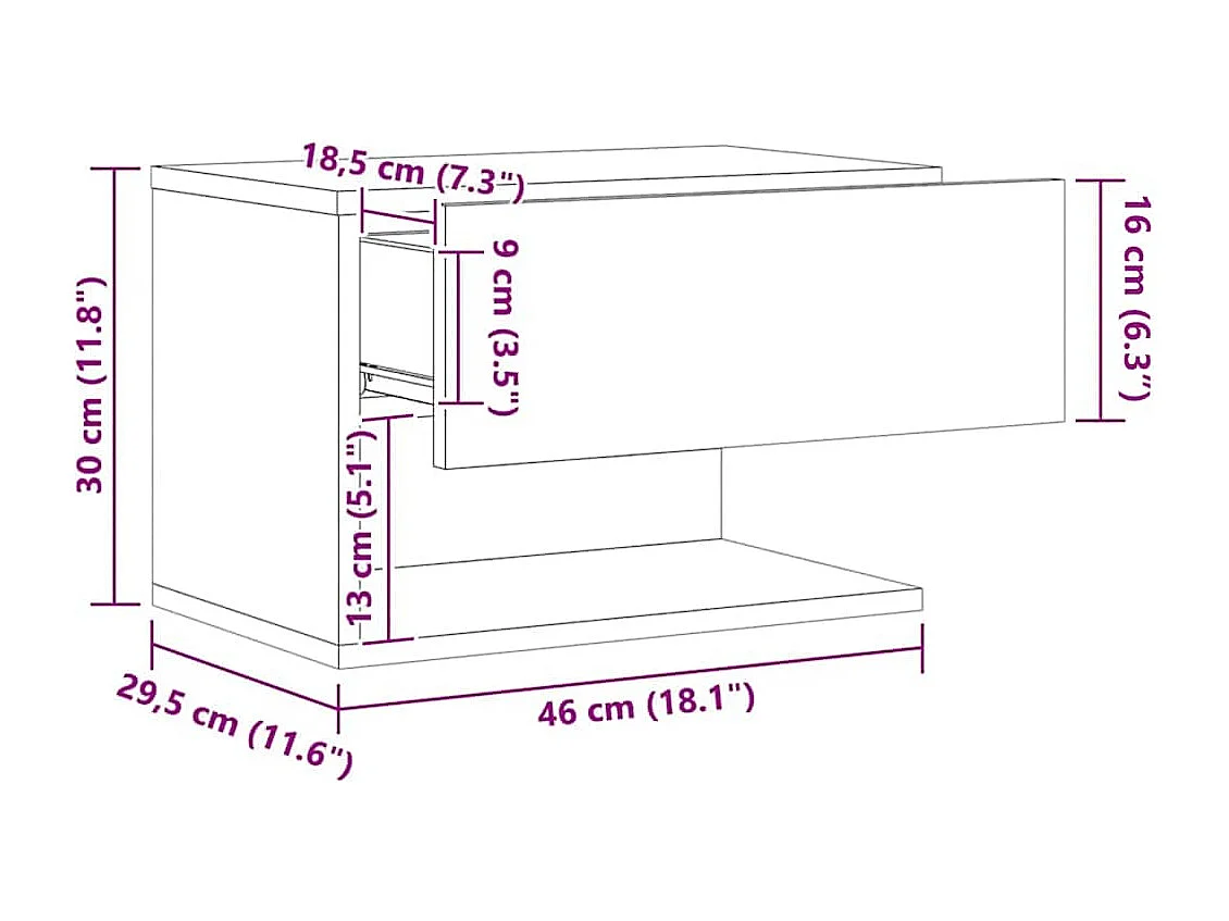 Tables de chevet murales 2 pcs chêne artisanal