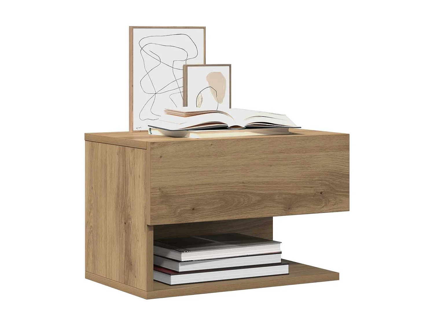 Tables de chevet murales 2 pcs chêne artisanal