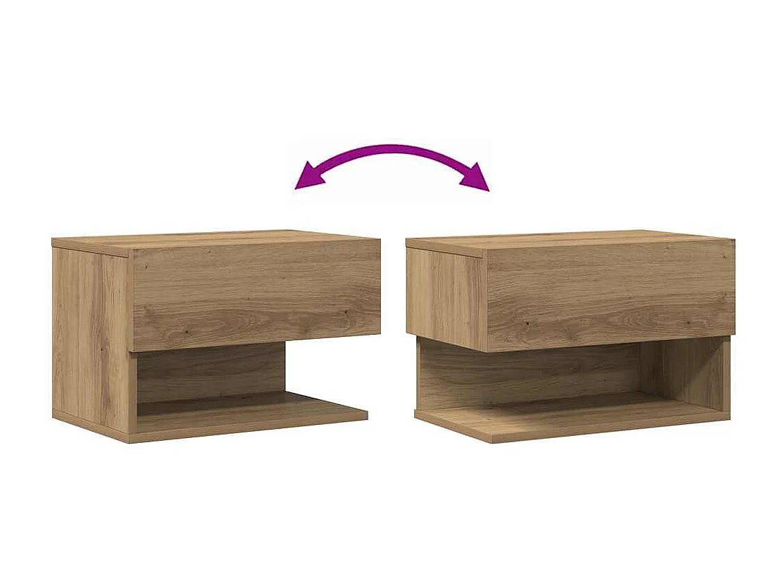 Tables de chevet murales 2 pcs chêne artisanal
