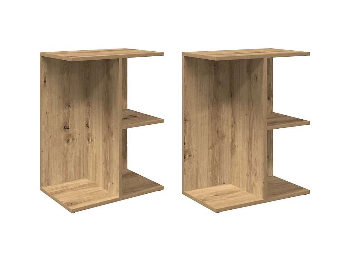 Tables de chevet 2 pcs chêne artisanal bois d'ingénierie