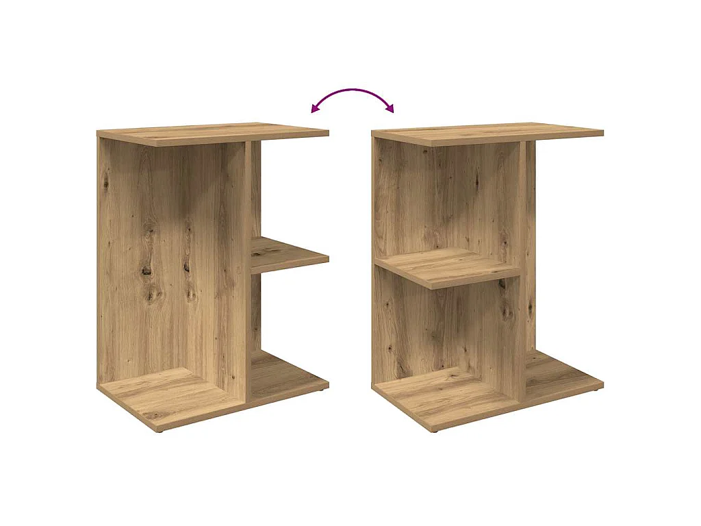 Comodini 2 pz Rovere Artigianale 46,5x29x61cm Legno Multistrato