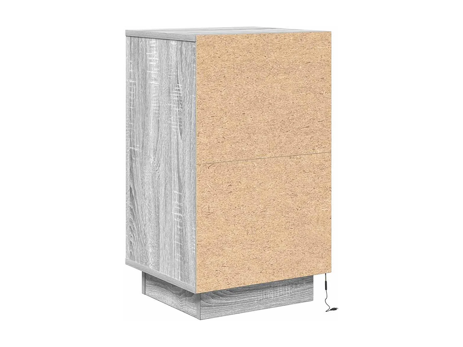 Table de chevet avec lumières LED sonoma gris 38x34x65 cm