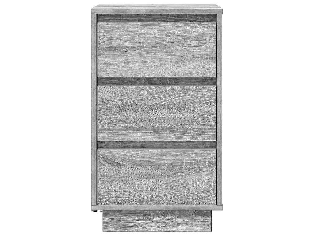 Comodino con Luci LED Grigio Sonoma 38x34x65 cm