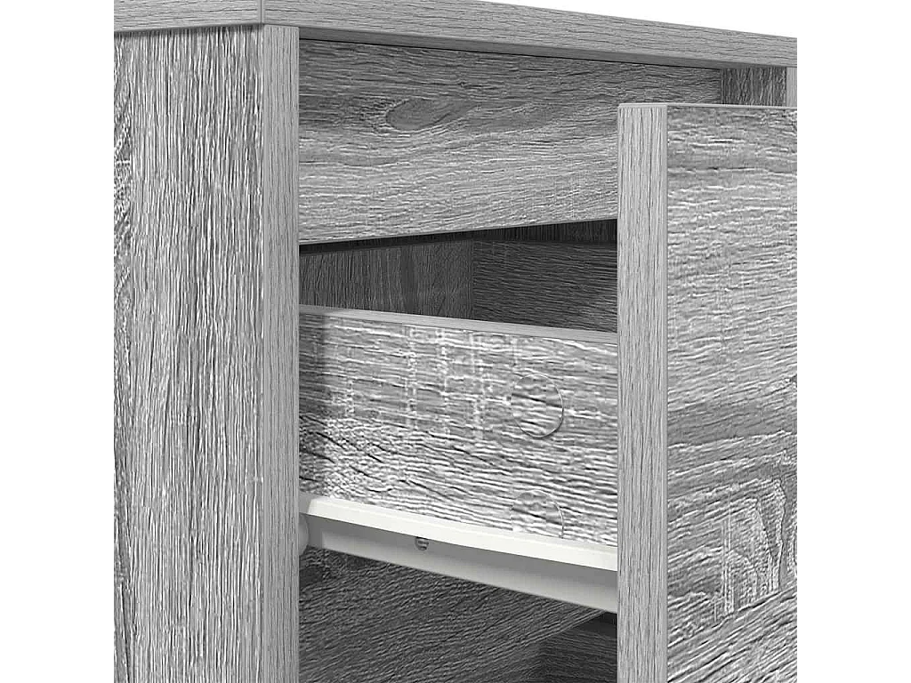 Comodino con Luci LED Grigio Sonoma 38x34x65 cm