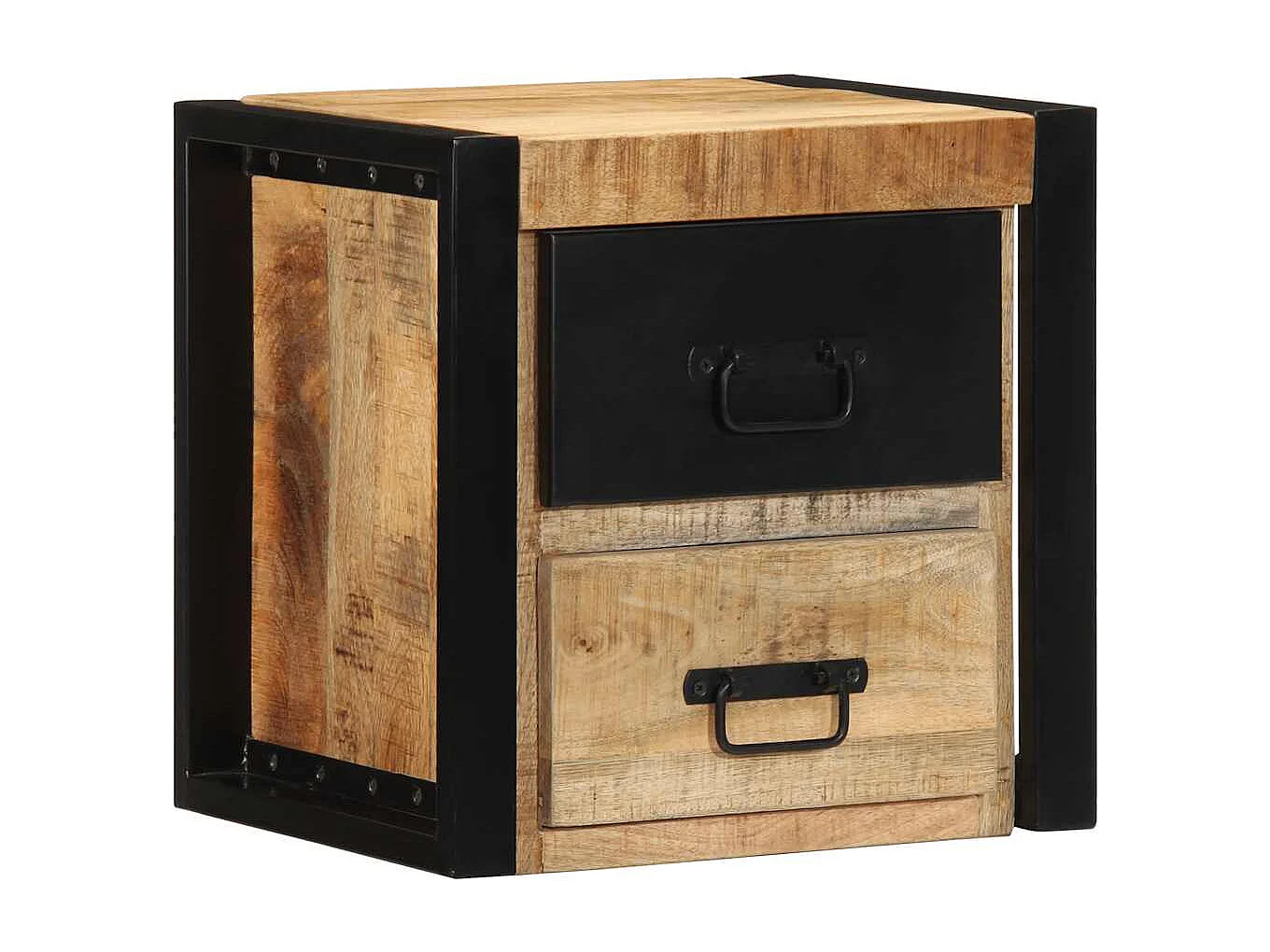 Tables de chevet 2 pcs 40x35x40 cm bois de manguier massif brut